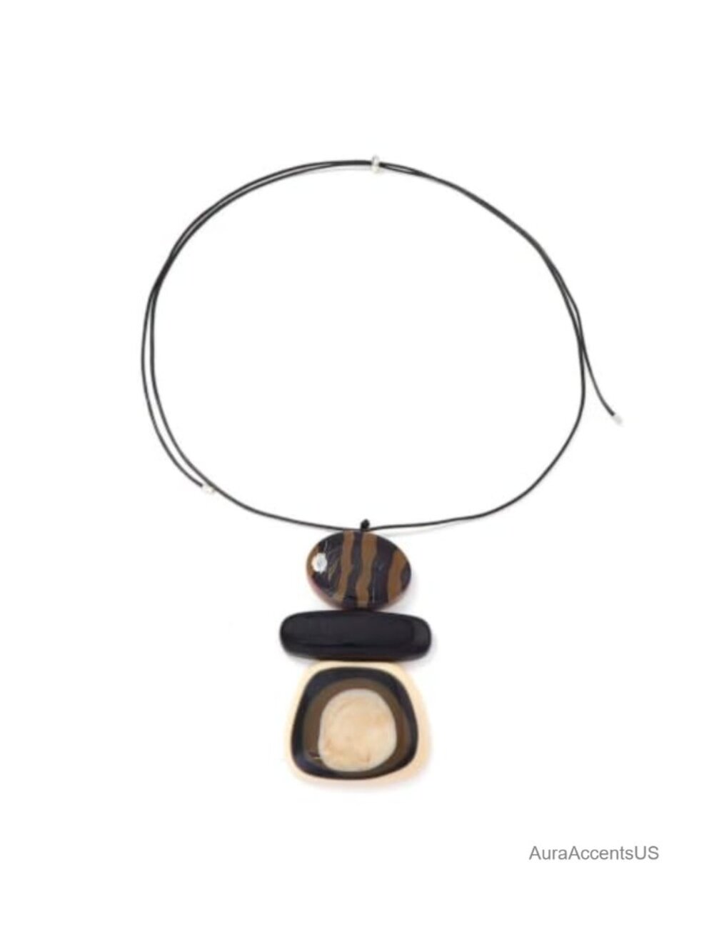Oversized Abstract Geometric Pendant Necklace Adjustable Long Cord Sweater Chain